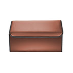 Leather Car Boot Foldable Trunk Cargo Organizer Box Coffee Large