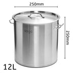 12L Top Grade 18/10 Stainless Steel Stockpot