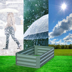 120X90cm Rectangle Galvanized Raised Garden Bed Green