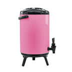 12L Stainless Steel Milk Tea Barrel with Faucet Pink