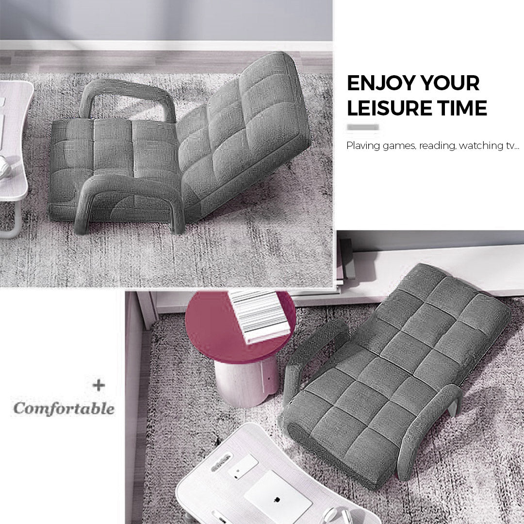 Floor Recliner Lazy Chair with Armrest Grey