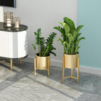 30CM Reversible Gold Metal Plant Pots Holders Rack