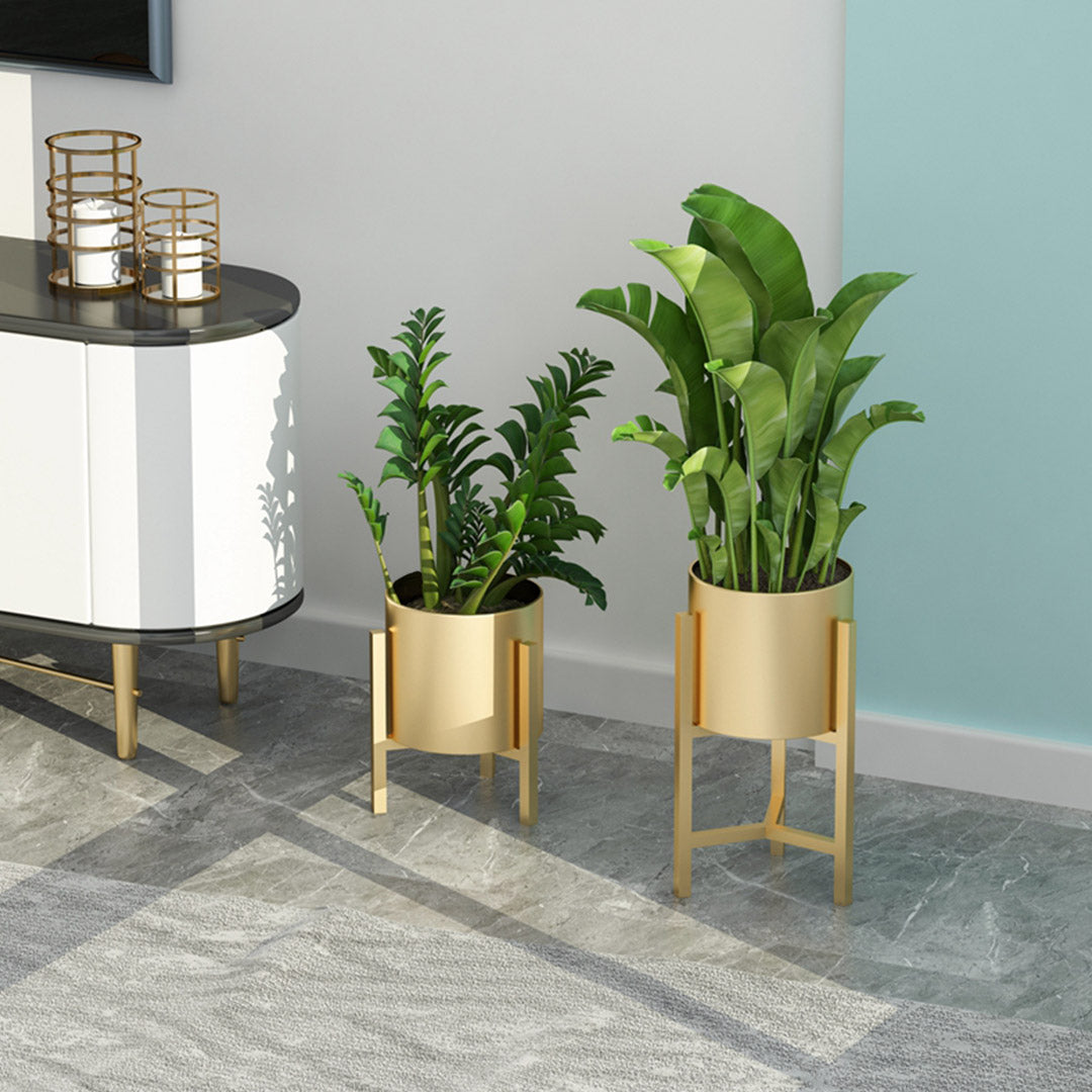 30CM Reversible Gold Metal Plant Pots Holders Rack