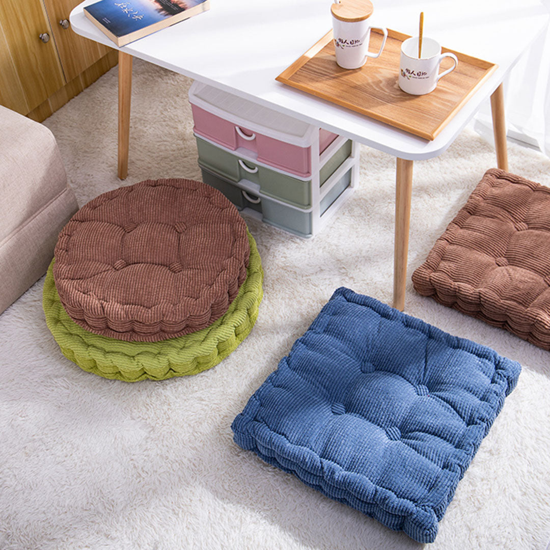 Blue Plush Square Cushion