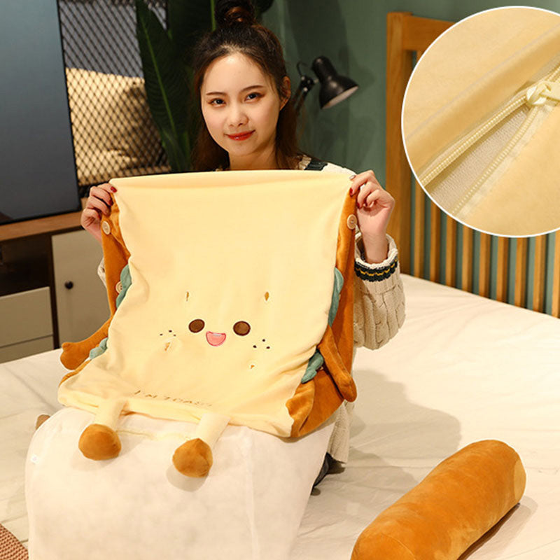 Cute Face Toast Bread Wedge Cushion