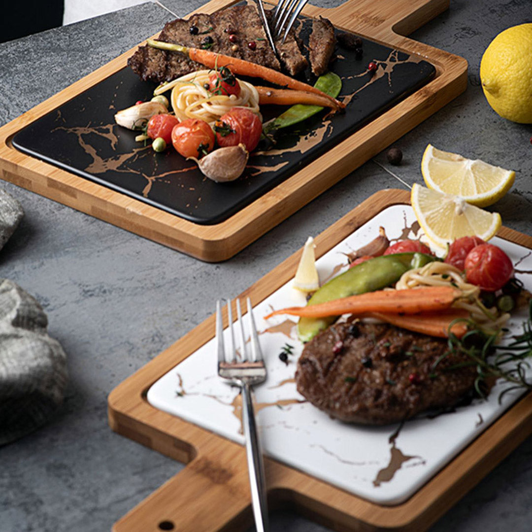 33.5cm White Square Wooden Serving Tray