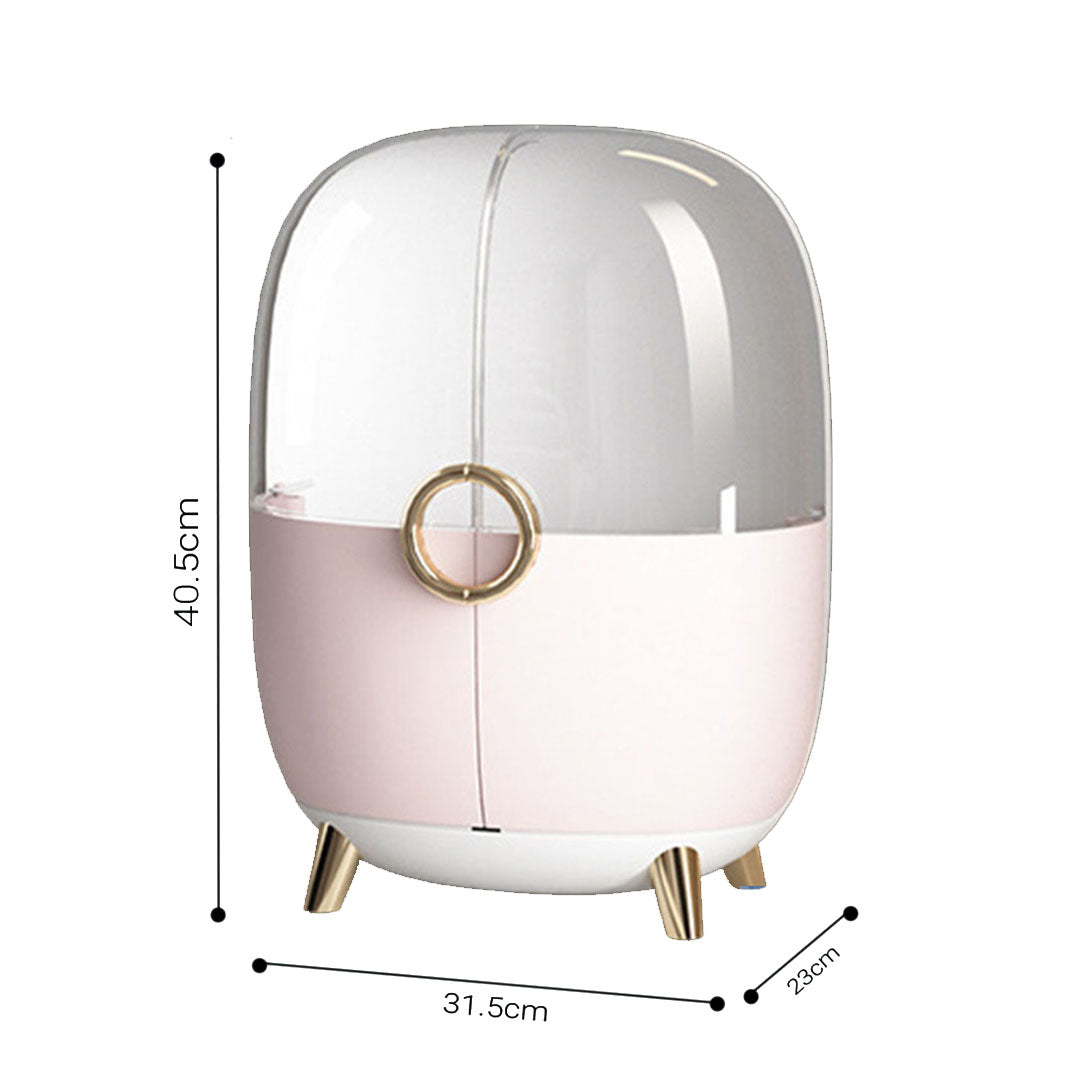 Pink Transparent Countertop Cosmetic Storage