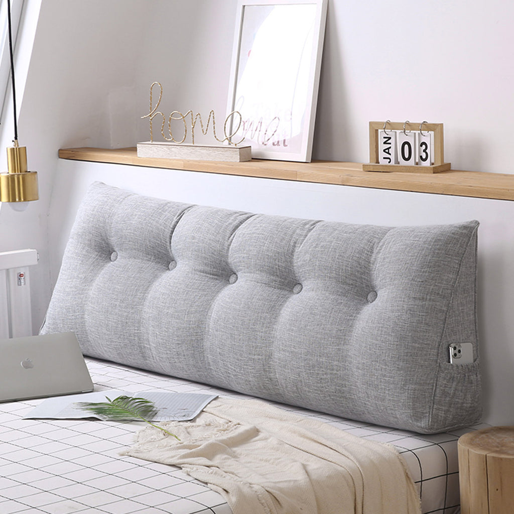 SOGA 180cm Silver Wedge Bed Cushion