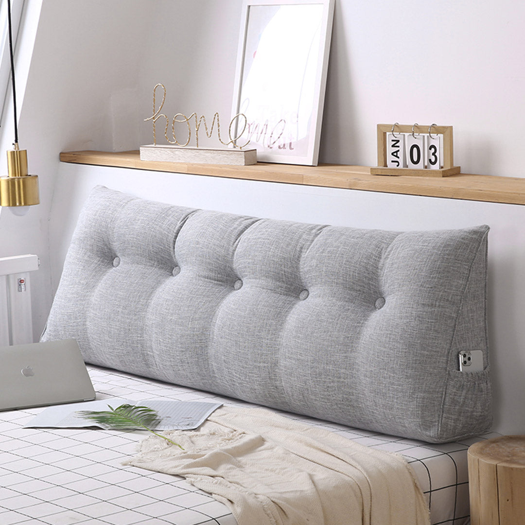 SOGA 180cm Silver Wedge Bed Cushion