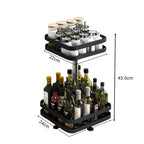 2 Tier Black Square Multi-Function Kitchen Seasoning Organiser Shelf