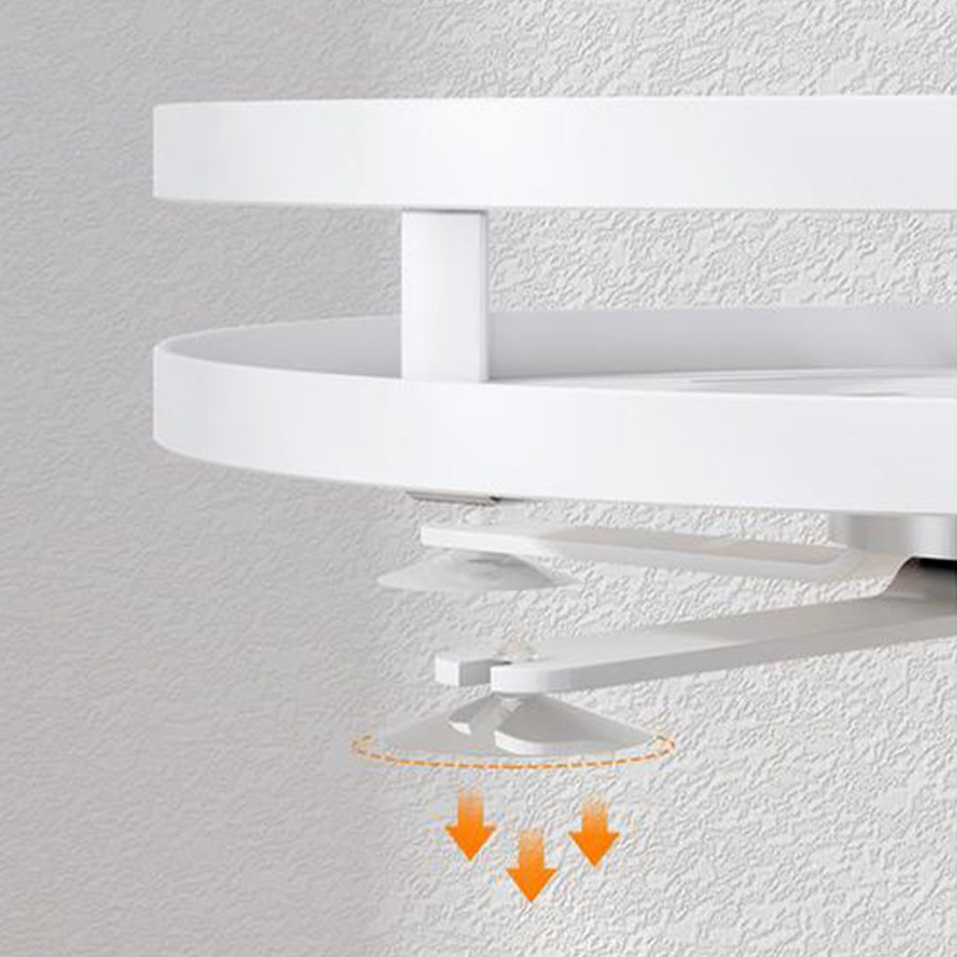 2 Tier White Round Multi-Function Kitchen Seasoning Organiser Shelf
