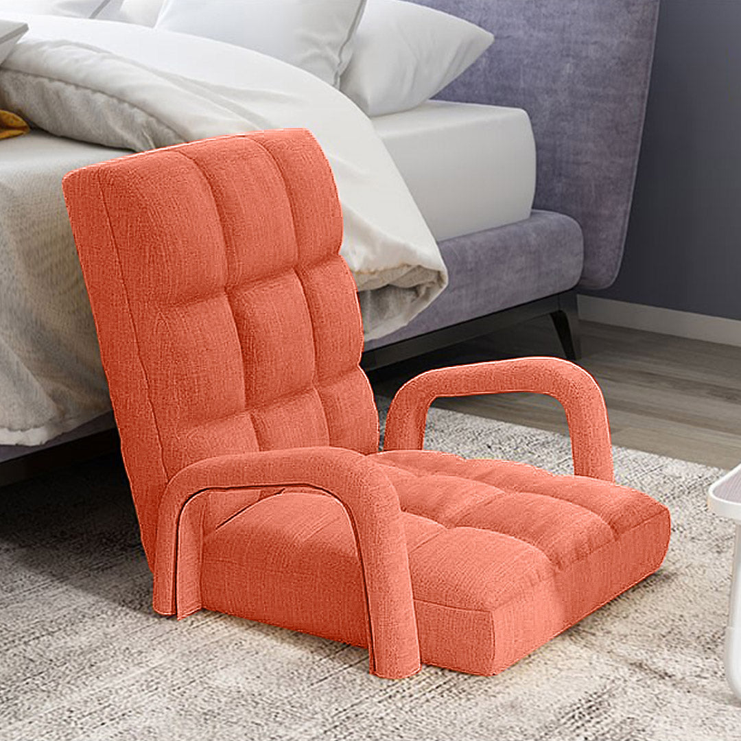 Floor Recliner Lazy Chair with Armrest Orange