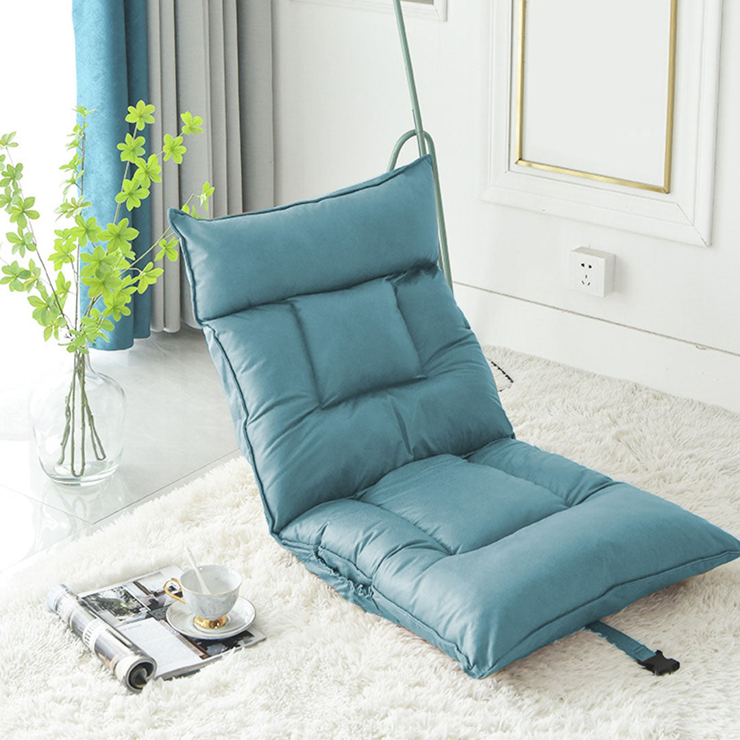 Air Leather Floor Recliner Lazy Chair Blue