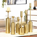 6pcs Gold Iron Candle Holder