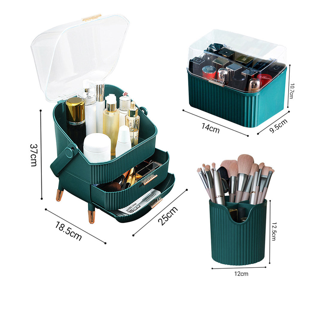 Green Cosmetic Jewelry Storage Organiser Set