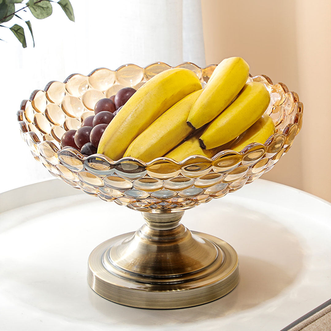 Pedestal Crystal Glass Fruit Bowl