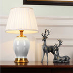 Ceramic Oval Table Lamp White