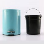 Foot Pedal Stainless Steel Trash Bin Round 12L Blue
