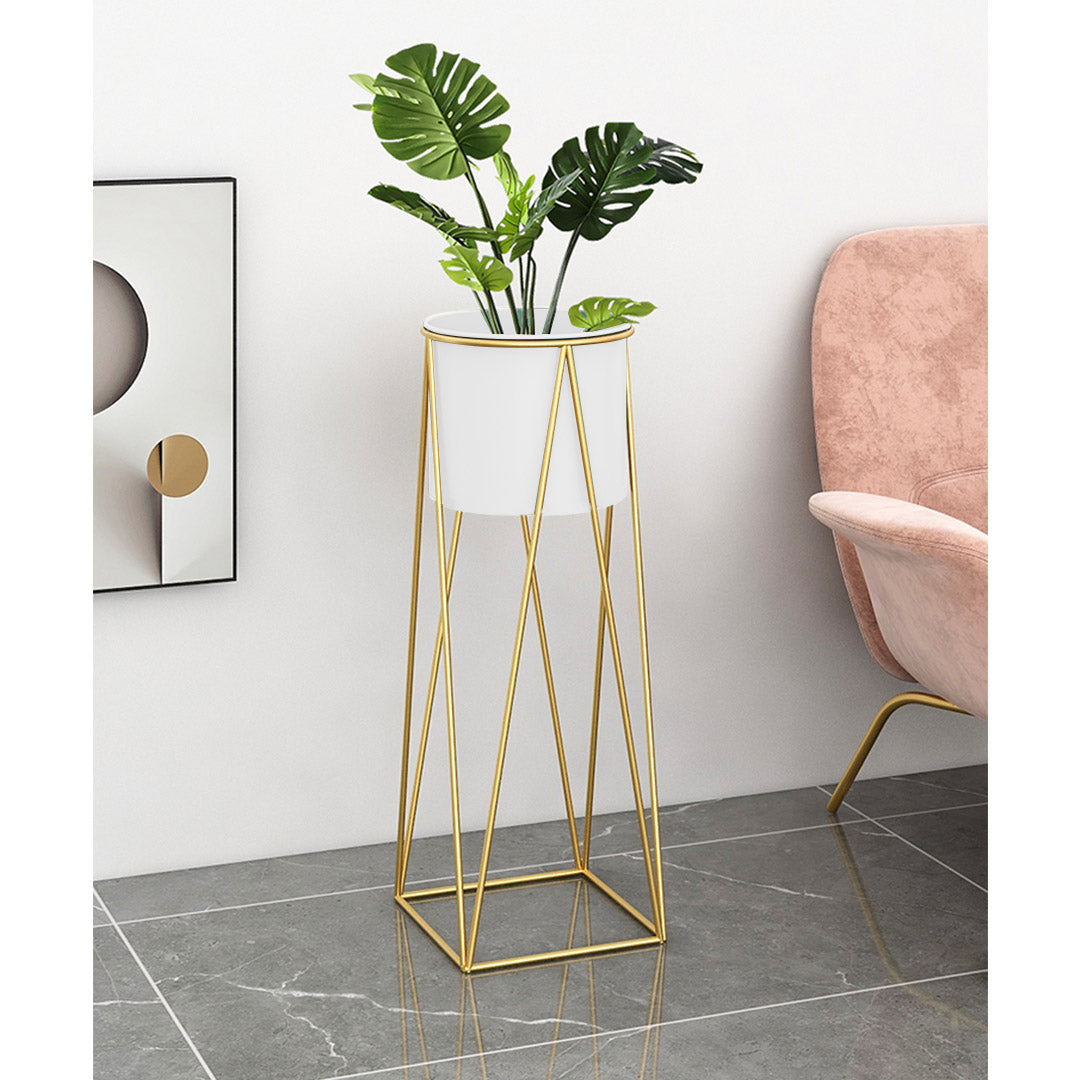 50CM Gold Wire Metal White Pot Holder Rack