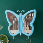 Blue Butterfly Shape Wall-Mounted Makeup Organiser