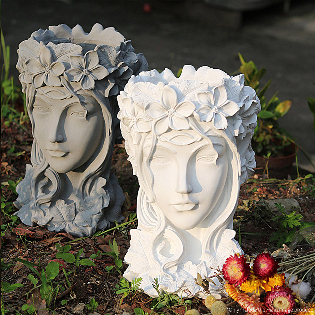 Resin Flower Pot Decor White