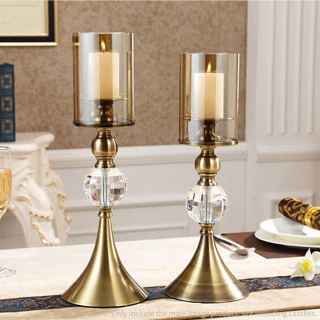 38cm Glass Candle Holder
