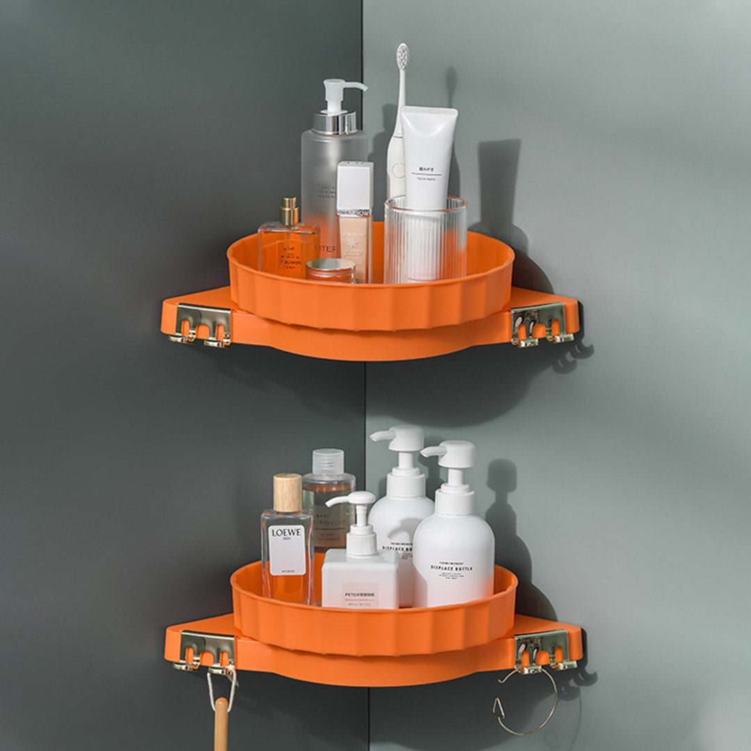 Orange 360 Degree Wall-Mounted Rotating Bathroom Organiser