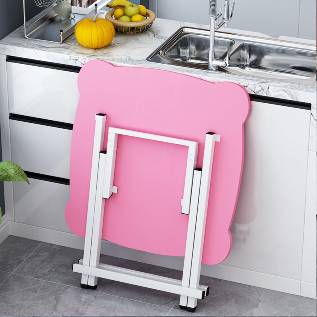 White Minimalist Cat Ear Foldable Portable Table