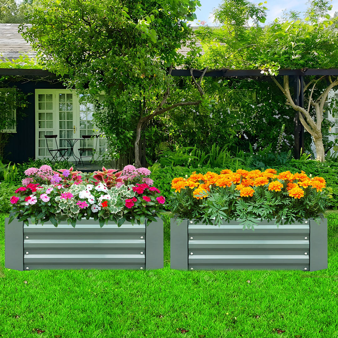 60cm Hexagon Shape Galvanized Raised Garden Bed Green