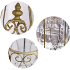 Clear Glass Cylinder Flower Vase with 6 Bunch 4 Heads Artificial Silk Magnolia denudata Set