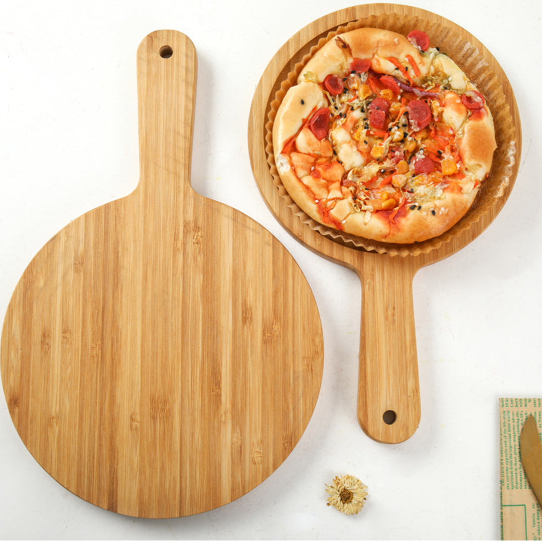 12 inch Blonde Round Wooden Tray