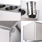 18/10 Stainless Steel Commercial Cutlery Holder with 3 Holes