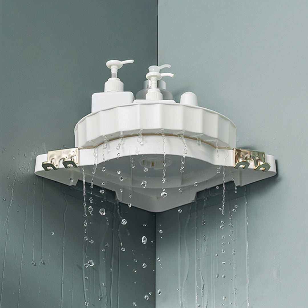White 360 Degree Wall-Mounted Rotating Bathroom Organiser