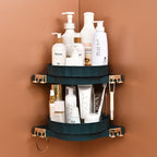 Green 360 Degree Wall-Mounted Rotating Bathroom Organiser