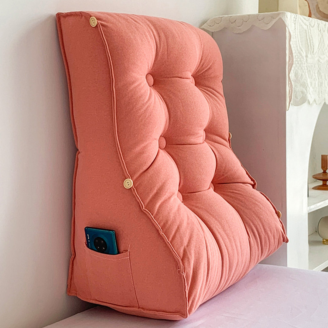 60cm Peach Wedge Lumbar Pillow