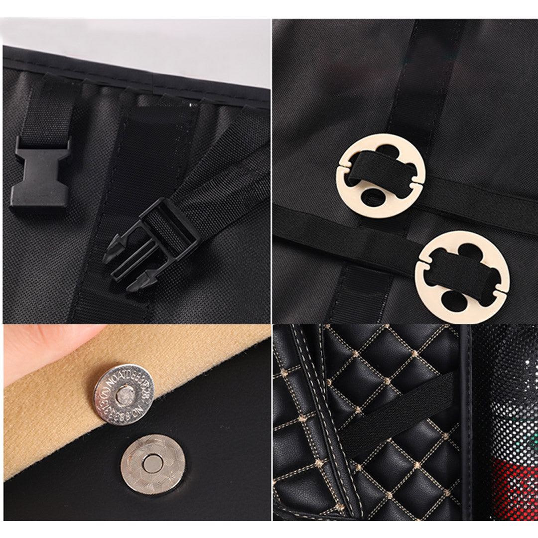 High Quality Leather Car Back Seat Organizer Interior Accessories Black