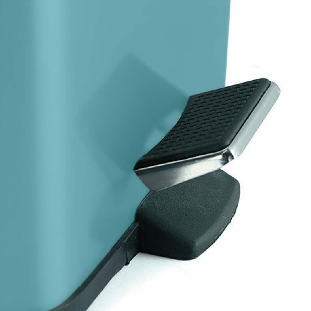 Foot Pedal Stainless Steel Trash Bin Square 12L Blue
