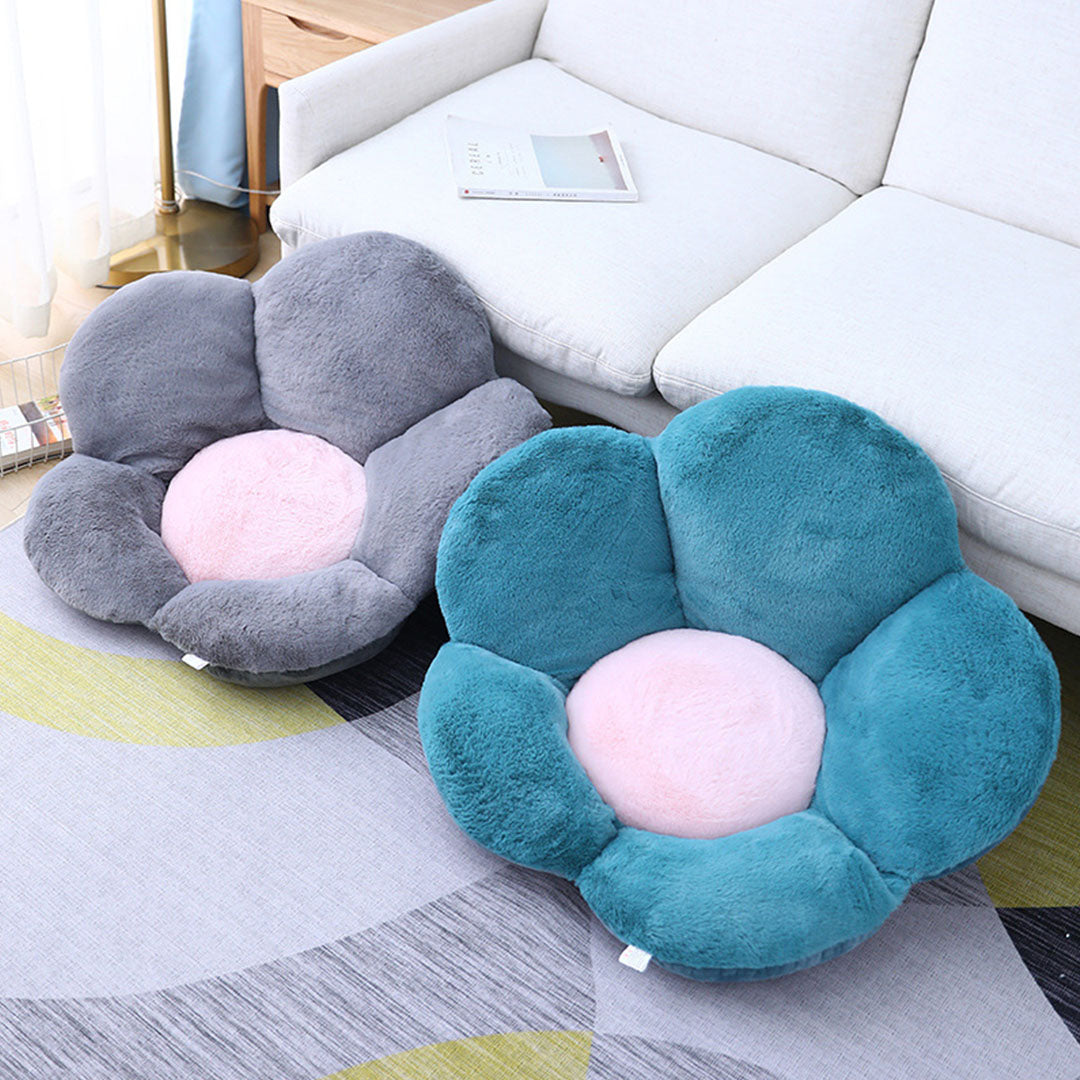 Green Whimsical Flower Cushion