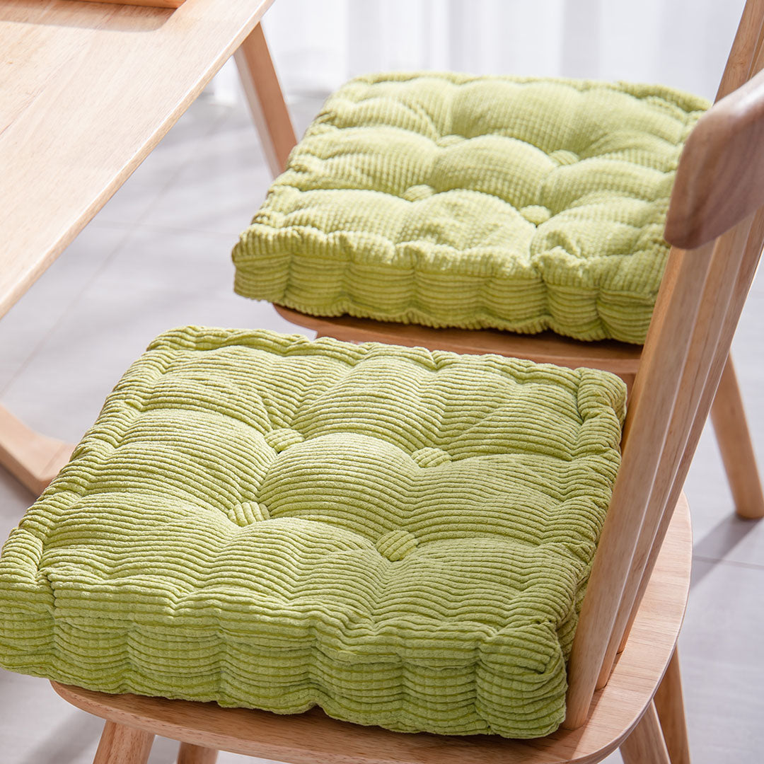 Green Plush Square Cushion