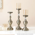 49.5cm Glass Candle Holder Iron Metal