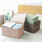Beige Large Double Zipper Storage Box