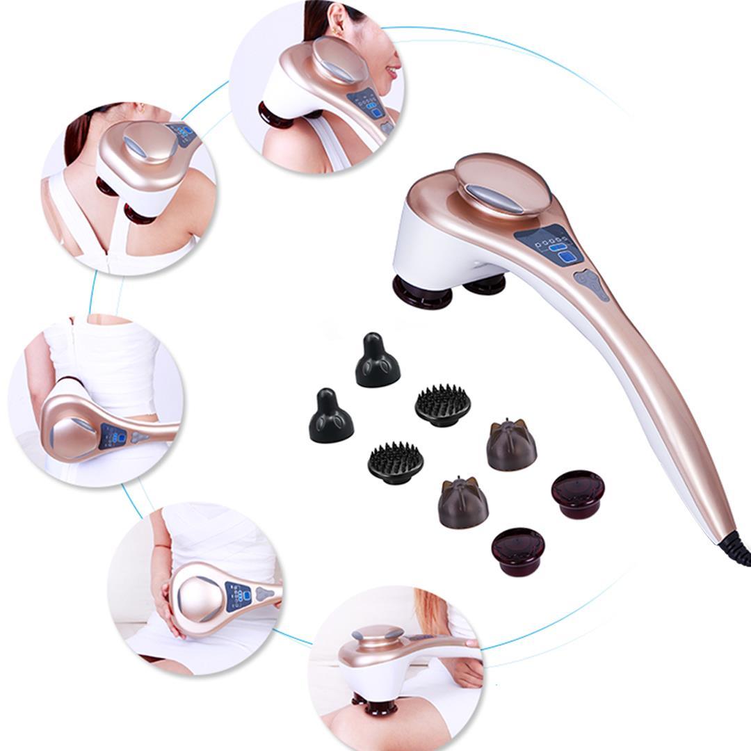 4 Heads Handheld Massager with Soothing Heat