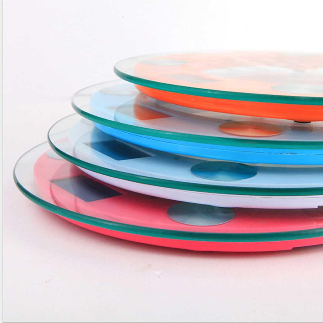 180kg Digital Glass LCD Scales Round Red