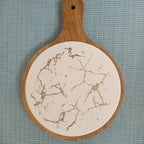 30cm White Circle Wooden Serving Tray