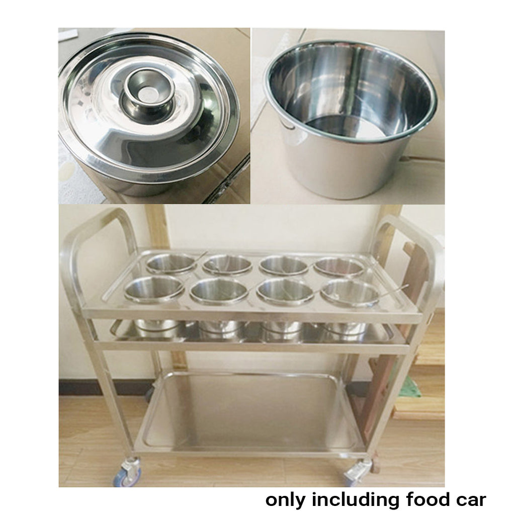 2 Tier Stainless Steel 8 Compartment Kitchen Trolley