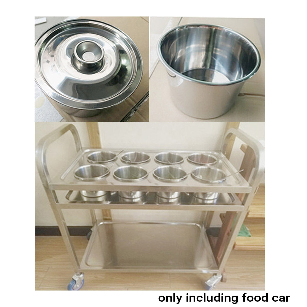 2 Tier Stainless Steel 8 Compartment Kitchen Trolley