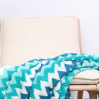 220cm Blue Acrylic Zigzag Throw Blanket