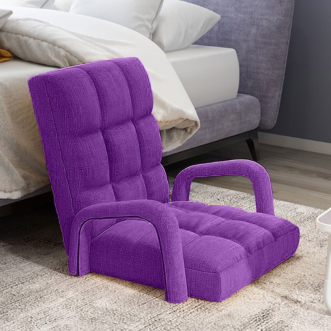 Floor Recliner Lazy Chair with Armrest Purple