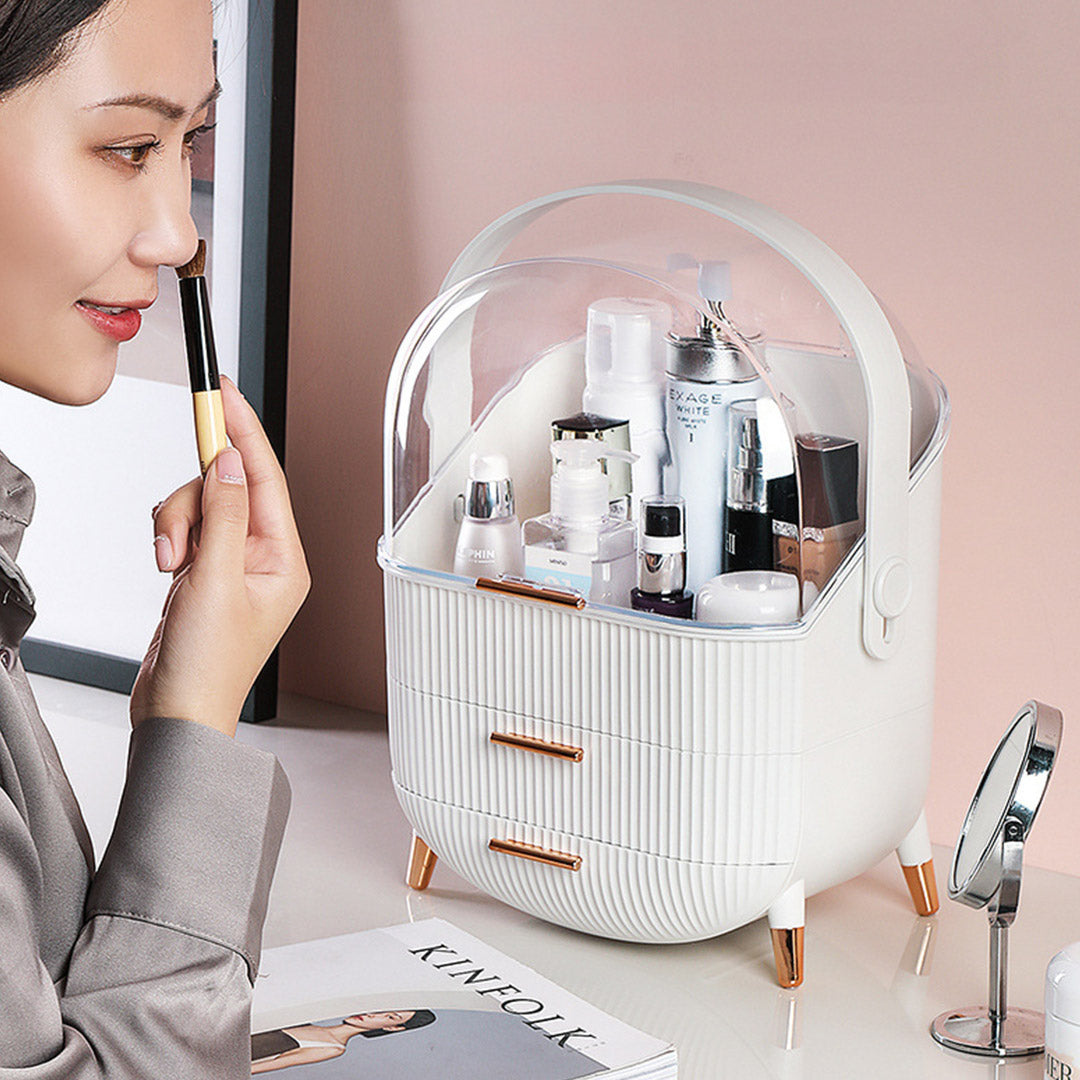 White Cosmetic Jewelry Storage Organiser Set