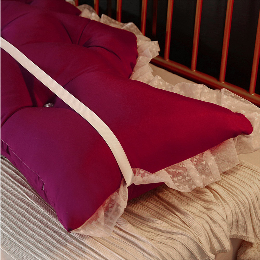 120cm Burgundy Princess Headboard Pillow